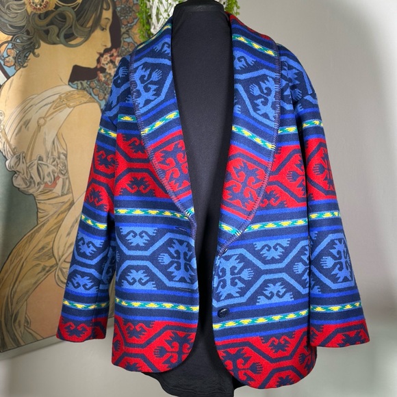 Vintage Knockabouts by Pendleton Aztec Navajo Print Thick Wool Blend Jacket - Picture 4 of 10